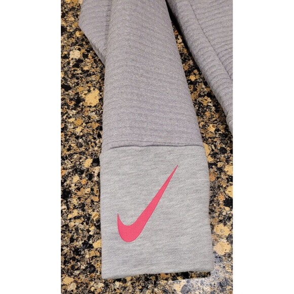 Nike Women's Dry Training Swoosh Pull Over Grey Ribbed Hoodie Size Large - Picture 3 of 6